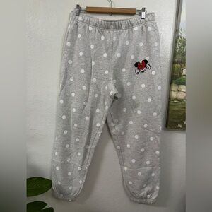 DISNEY PARKS Minnie Mouse Polka Dot Joggers size: L